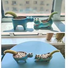 Load image into Gallery viewer, Frosted Ceramic Cat Planter

