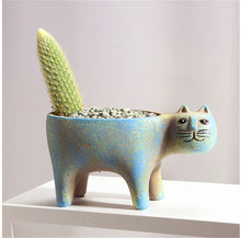 Load image into Gallery viewer, Frosted Ceramic Cat Planter
