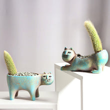 Load image into Gallery viewer, Frosted Ceramic Cat Planter
