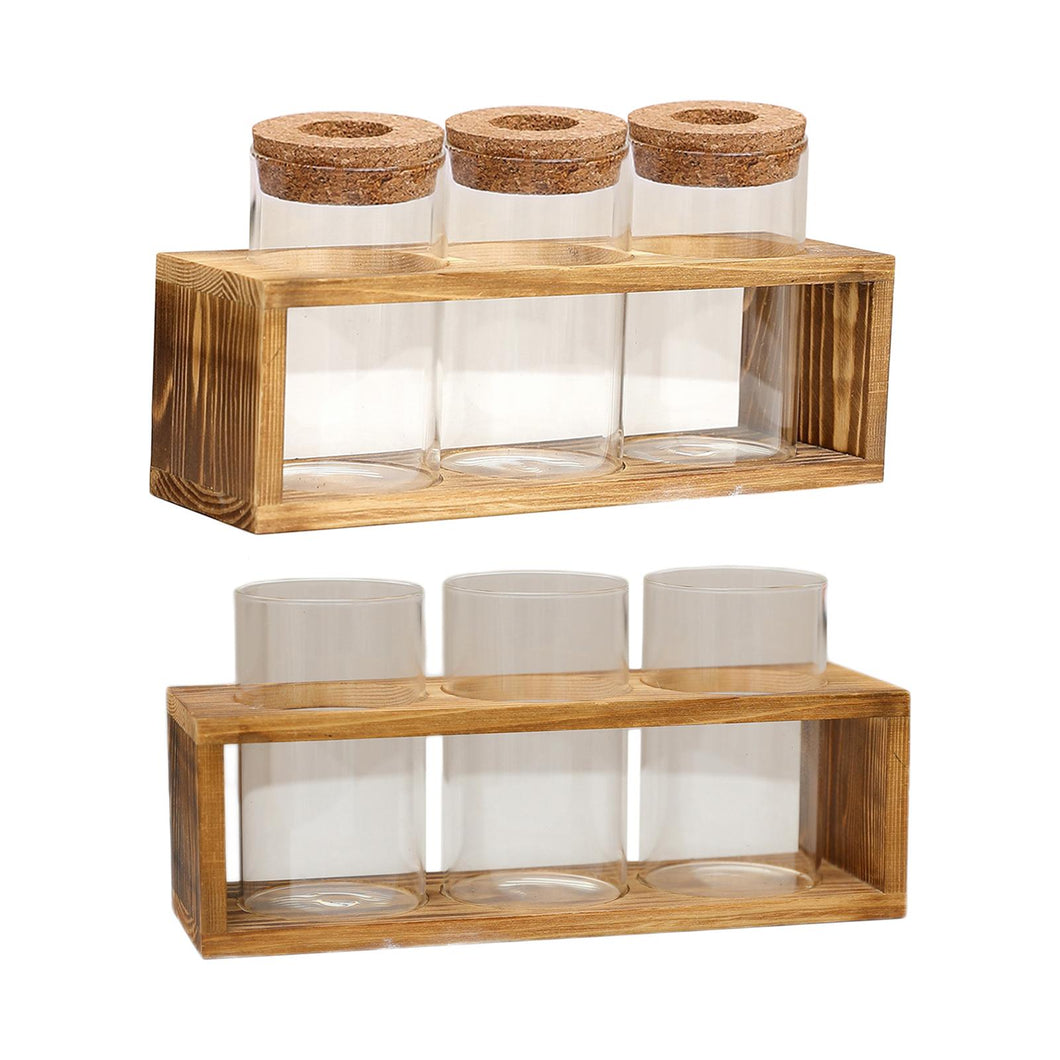 Vintage Style Vase with Wooden Stand